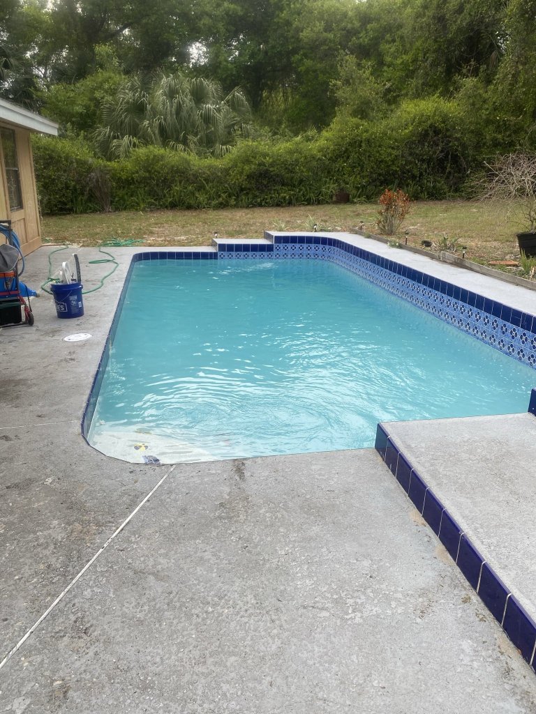 Same pool clear and blue after green to clean recovery